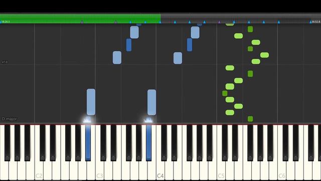 Mozart - Piano Sonata No 6 in D, K 284 - Piano Tutorial - Synthesia смотреть онлайн