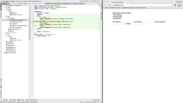 Angular 2 Tutorial (2016) - Two Way Databinding смотреть онлайн