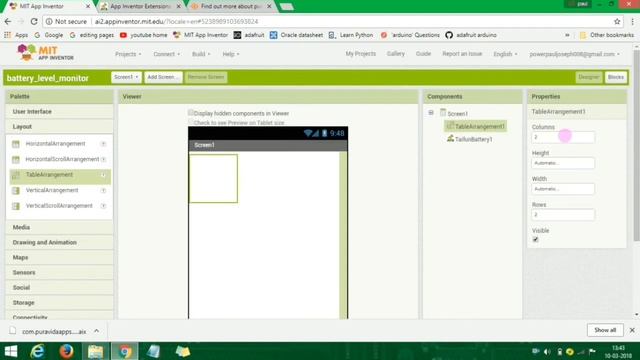 MIT APP INVERTOR #06 battery level monitor in tamil смотреть онлайн