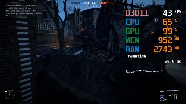 GeForce GTX 650 -- Intel Core i7-920 -- Battlefield 1 BF1 FPS Test Prise de Tahure 720p смотреть онлайн