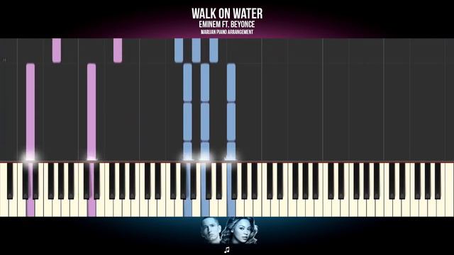 How To Play: Eminem ft. Beyonce - Walk On Water | Piano Tutorial смотреть онлайн
