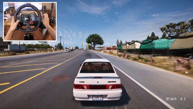 VAZ-2115 LADA Samara 2 - GTA V | Logitech G29 ? When GTA VI ? Who waiting? смотреть онлайн