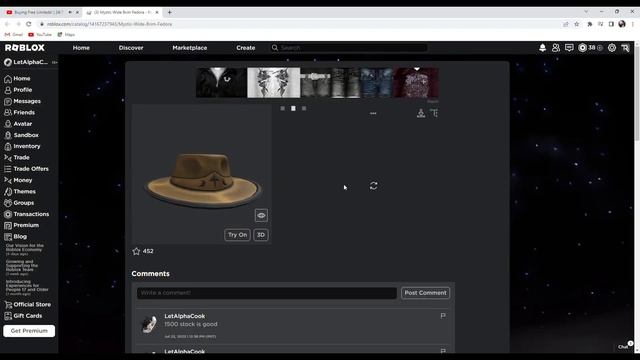 Failed Sniping Mystic Wide Brim Fedora (Roblox FREE UGC Limited)! смотреть онлайн