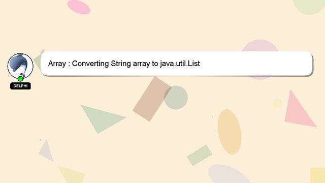 Array : Converting String array to java.util.List смотреть онлайн