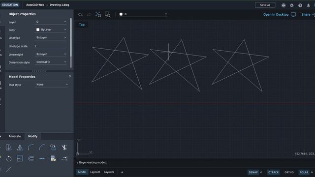 AutoCAD Web 001 Draw Line, Copy, Erase, Trim, смотреть онлайн