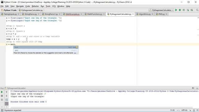 The Basics - Python 3: Math Functions Pythagorean Calculator смотреть онлайн