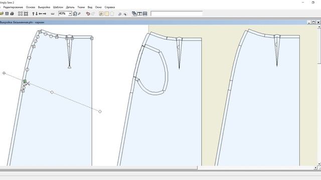 Карманы в боковом шве. Строим в программе Fittingly Sew смотреть онлайн