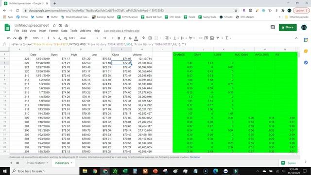 How to Calculate RSI in Google Sheets (or Excel) смотреть онлайн
