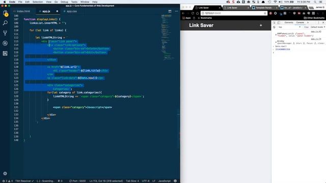 Core Fundamentals of Web Development Part 9 - Generating Dynamic HTML with ES6 Template Literals смотреть онлайн