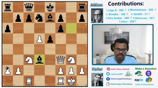Fischer vs Addison, Palma de Mallorca Interzonal 1970,Fischer's best game, tamil chess channel смотреть онлайн