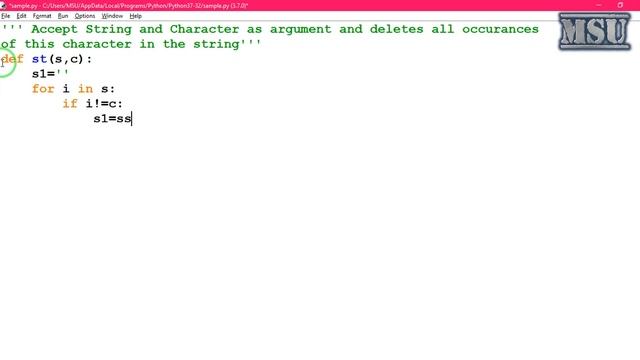 GE8161 Python Lab 18 Accept String and Character as argument delete all occurrences смотреть онлайн