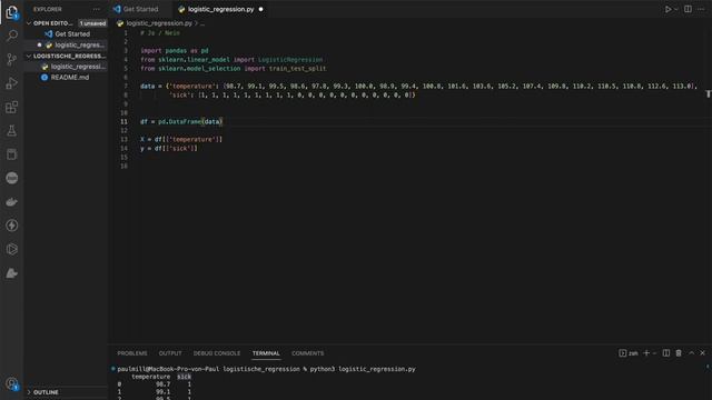 Einfache Vorhersage von Krankheiten mit Logistic Regression in Python ? | numpy, sklearn смотреть онлайн