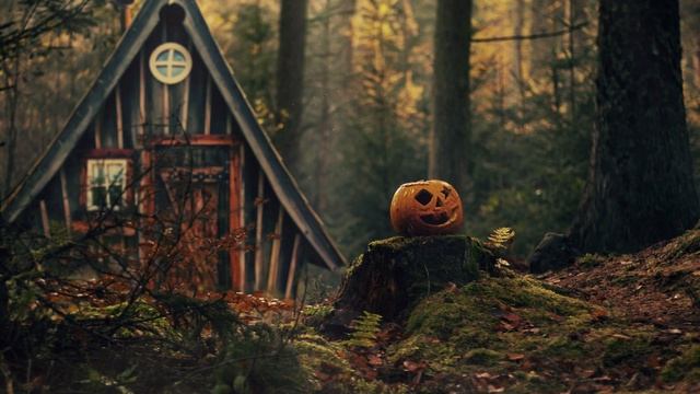 Magical Home of a Witch - sunset, cozy little hut in a forest, where a good witch lives with her ca смотреть онлайн