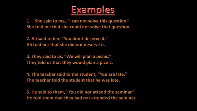 Direct and Indirect speech | change of Tenses | Change of Time Phrases | part 2 смотреть онлайн