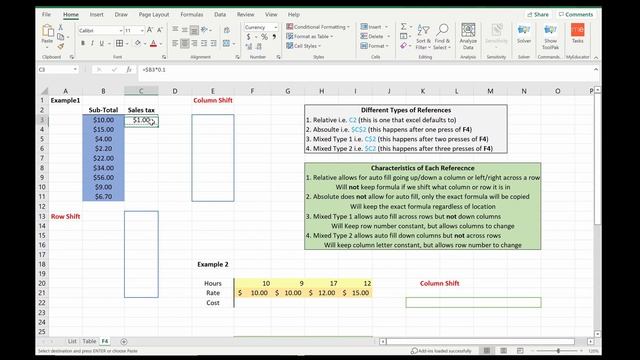 How to use Relative, Absolute and Mixed References Excel Basics (F4 w/ Horizontal and Vertical Data смотреть онлайн