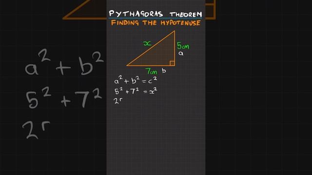 Pythagoras - Find the hypotenuse (longest side) #maths #revision #fyp #pythag смотреть онлайн