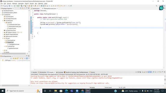Selenium with java Part-6(Firefox & Edge Browser Initialization ) смотреть онлайн