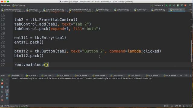 PYTHON3 TKINTER - GUI TABS ADDING ELEMENTS TO TABS смотреть онлайн