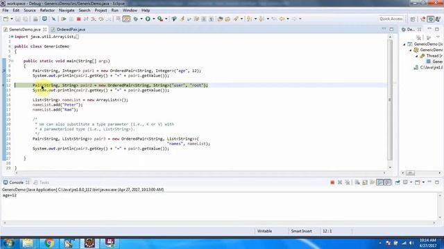 Generic Interface and Generic Class using multiple type parameters | Generics in Java смотреть онлайн