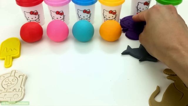 Learn Colors Hello Kitty Play Dough with Elmo Ice Cream Popsicles and Surprie Toys PJ Masks смотреть онлайн