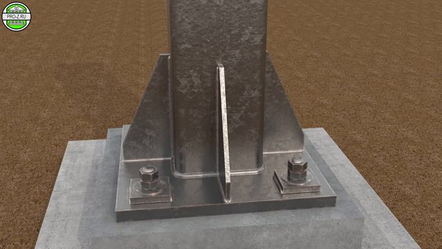 Все типы узлов крепления колонн из труб к фундаменту смотреть онлайн