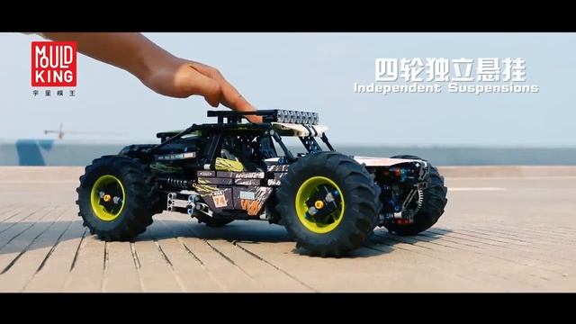 Конструктор MOULD KING 18002 зеленый багги 4WD с ДУ 1879 деталей смотреть онлайн