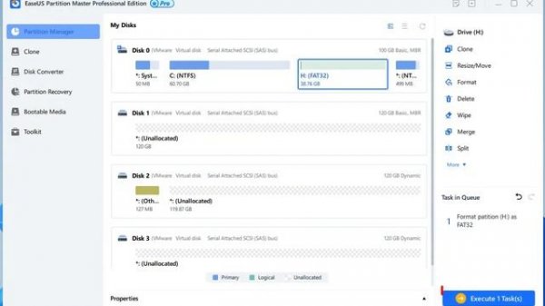 Format to EXT2/EXT3/EXT4/FAT32 with EaseUS Partition Master