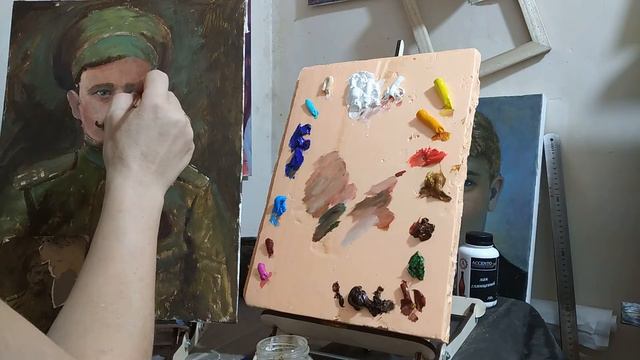 Портрет. Мастер-класс.Часть-2. Пишу на заказ по черно- белой фотографии. смотреть онлайн