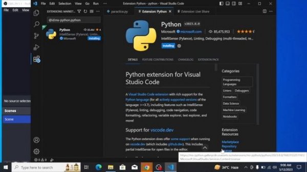 How to Install python in visual studio code in 2023.