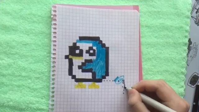 Как нарисовать ПРОСТОГО пингвина по клеточкам ?/ ПРОСТОЙ МАСТЕР КЛАСС ? / KrisiShow piksel ? смотреть онлайн