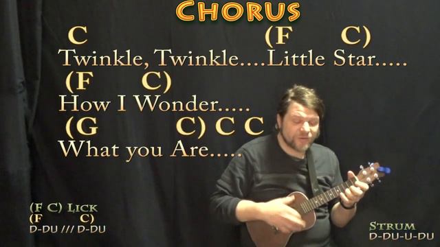 Twinkle Twinkle Little Star (Kid Song) Ukulele Cover Lesson in C Major with Chords/Lyrics смотреть онлайн