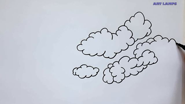 How to Draw Cloud Easy/ Как легко нарисовать ОБЛАКА смотреть онлайн