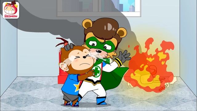 Be careful of fire | Fire extinguisher cartoon | Daily life safety | safetyman | REDMON смотреть онлайн