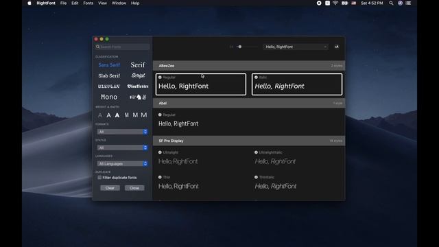 How RightFont 5 filters fonts and add favorites fonts смотреть онлайн