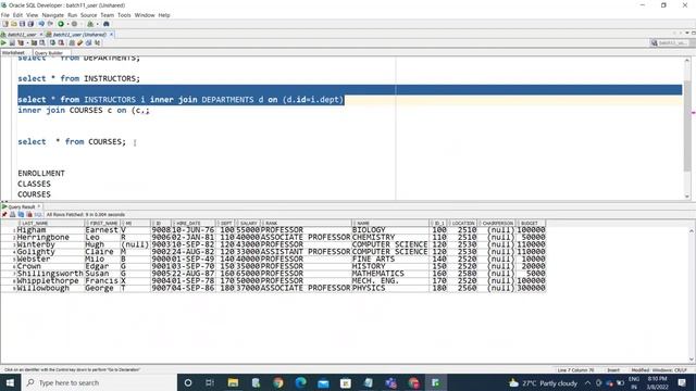Realtime examples in PLSQL realtime project related to course enrollment in Oracle C10 смотреть онлайн