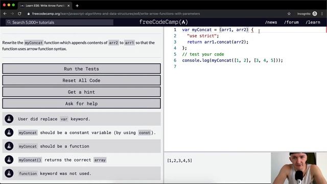 ES6 - Write Arrow Functions with Parameters - Free Code Camp смотреть онлайн