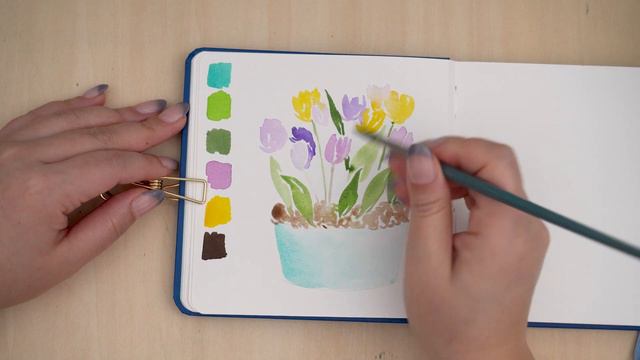 How to Paint: #Watercolor Tulip Bouquet смотреть онлайн