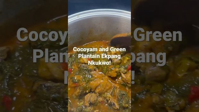 Cocoyam, Green Plantain, Spinach, Mackerel, Onions, Scallions, Peppers, Palm Oil.