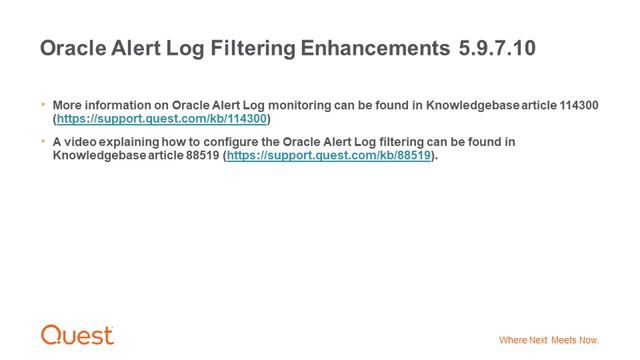 Foglight for Databases - Alert Log Filtering Enhancements in the 5.9.7.10 and higher Oracle cartrid смотреть онлайн