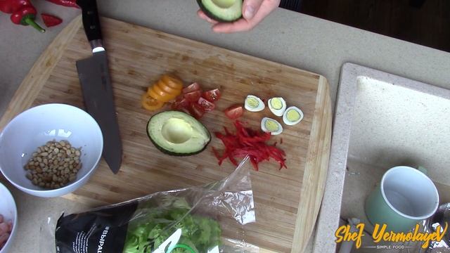 Легкий и вкусный салат с креветками и авокадо смотреть онлайн
