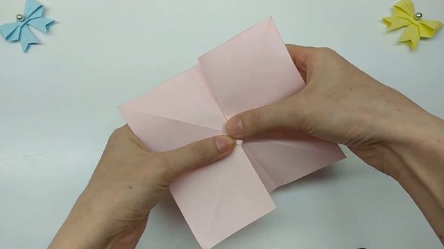 Как сделать Бант из бумаги | Оригами Бантик | Origami - How to fold a paper BOW/Ribbon | DIY смотреть онлайн