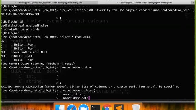 Hive DDL - Creating Retail Database in Hive смотреть онлайн