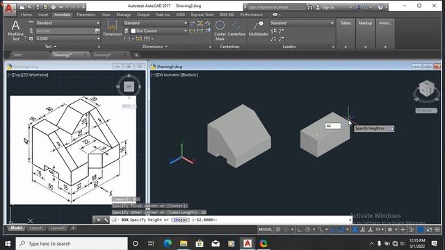 #AutoCAD 3D Tutorial - Model 10 Moderate model Quick Practice in AutoCAD 3D. смотреть онлайн
