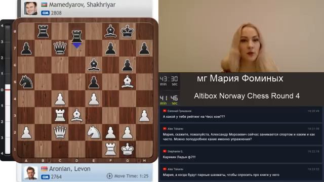 Altibox Norway Chess Round 4 с мг Мария Фоминых смотреть онлайн