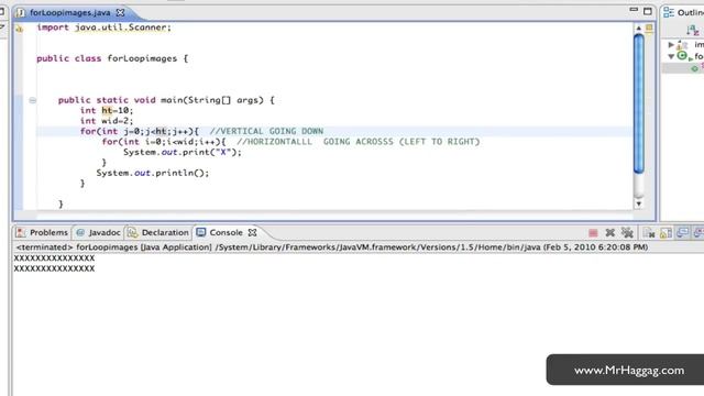Java Screencast Tutorial 11 - 'Drawing' Patterns with Loops смотреть онлайн