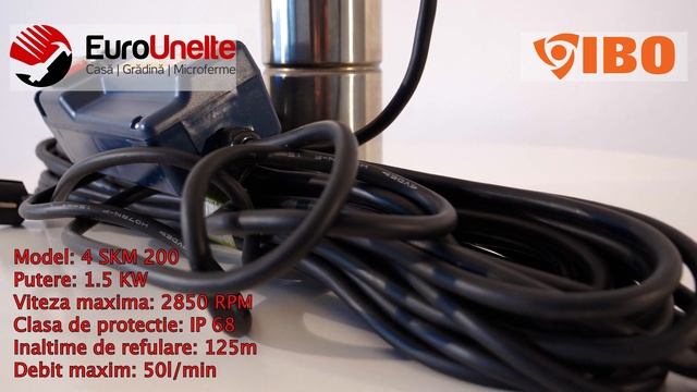 POMPA SUBMERSIBILA IBO DAMBAT 4SKM-200, 1500W, 50 L/MIN, H REFULARE 140M смотреть онлайн