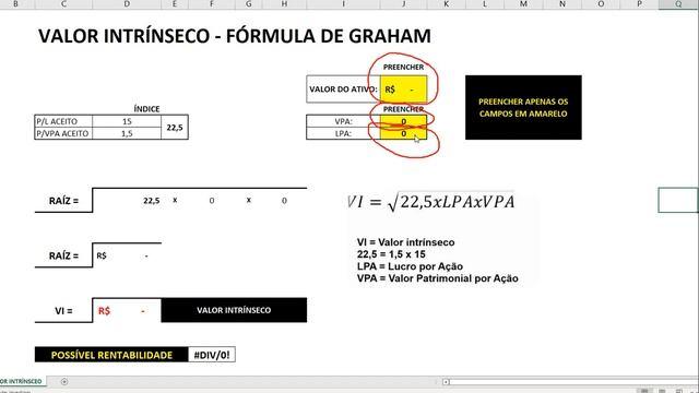 Planilha para calcular o valor intrínseco de uma ação | Preço teto | Preço Justo | ações смотреть онлайн