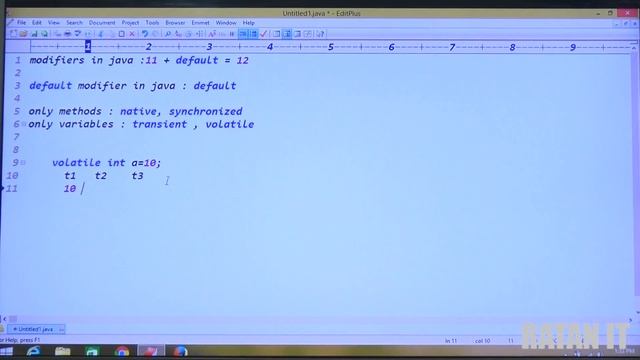 Core Java Tutorial || Modifiers in java || Volatile Modifier || By Ratan sir смотреть онлайн