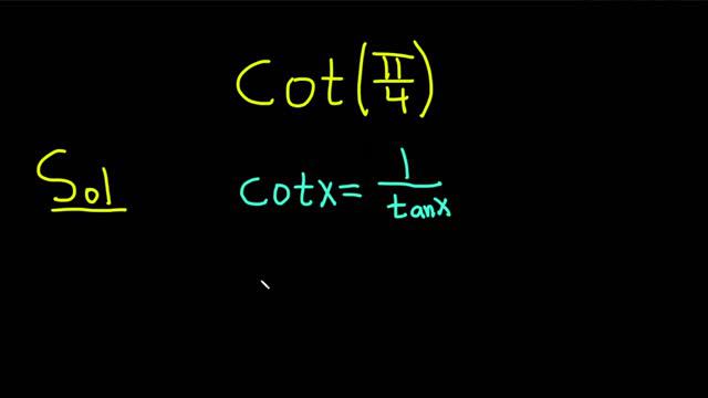 Compute cot(pi/4) смотреть онлайн