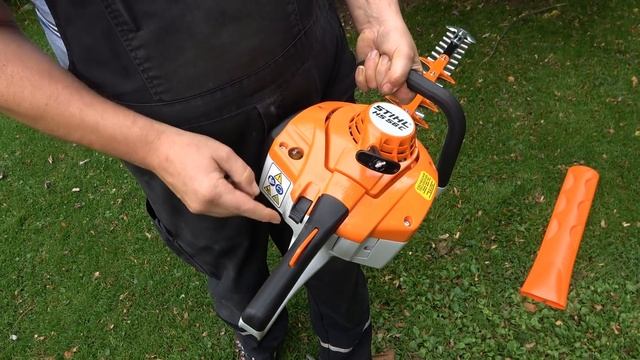 Stihl Benzinheckenschere HS 56 C-E Produktvorstellung und wie wird die Heckenschere gestartet смотреть онлайн